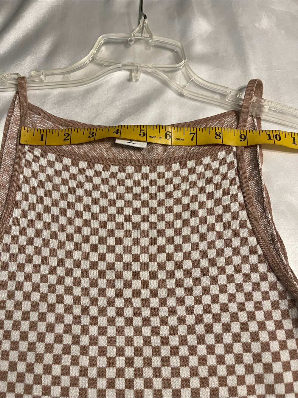 Abercrombie & Fitch Brown and White Checker Ribbed Tank Dress - Picture 4 of 6